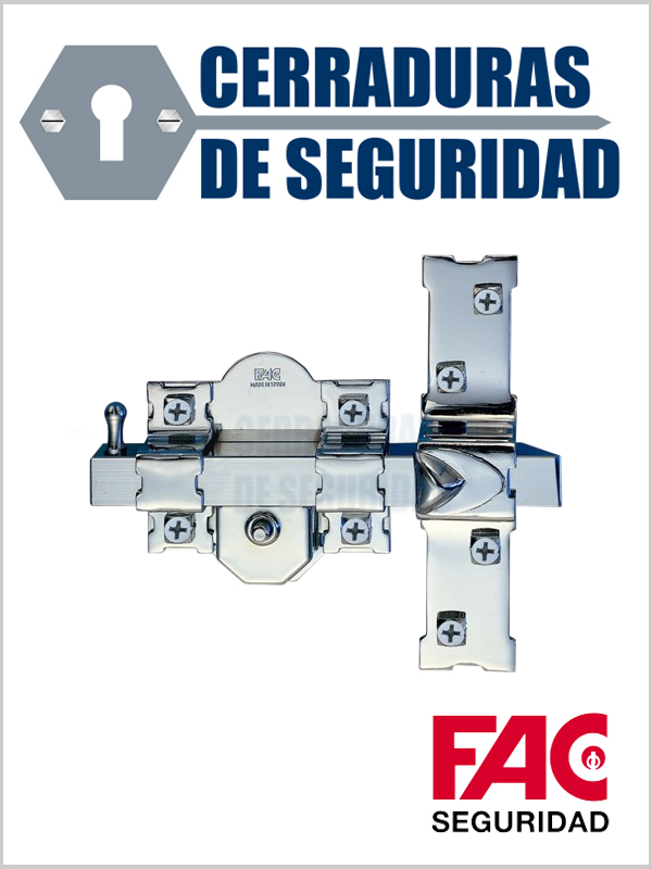 Cerrojo de seguridad FAC 946RP/80 UVE llave-botón de 80 mm ancho Niquelado