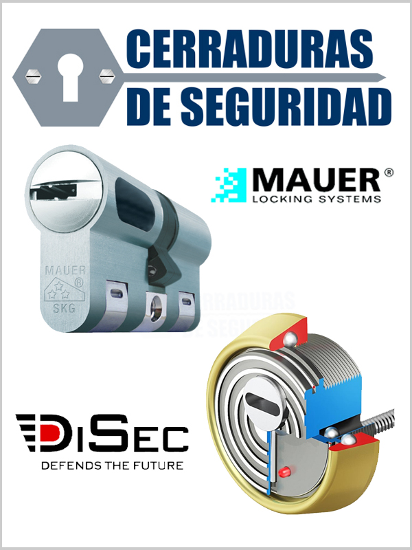 Kit Escudo Protector Blindado Alta Seguridad con Alarma DISEC BD280LED-ROK  dB+SIM + Bombin MAUER NW5